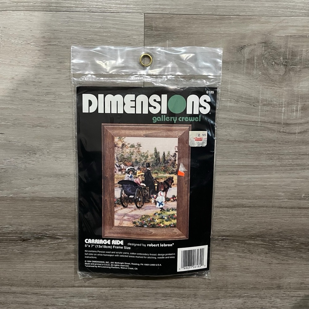 🐈OKC🐈 Vintage NWT Dimensions Gallery Crewel “Carriage Ride” Embroidery Kit